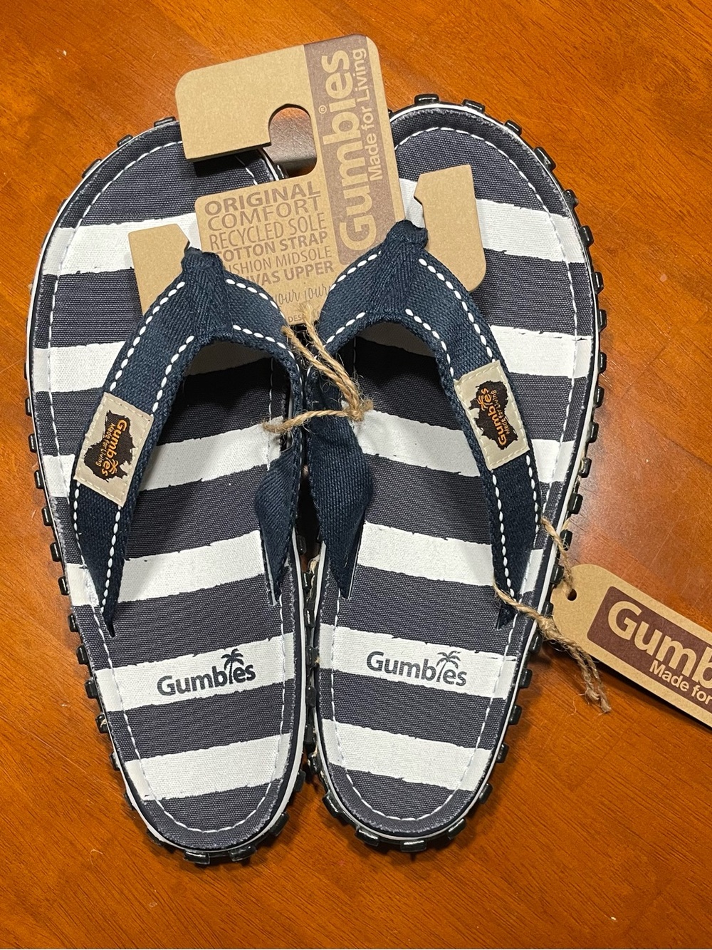 Men’s Gumbies Islander Navy & White Striped Flip-Flops